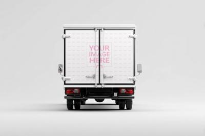 Delivery Truck Mockup Rear View for Company Branding