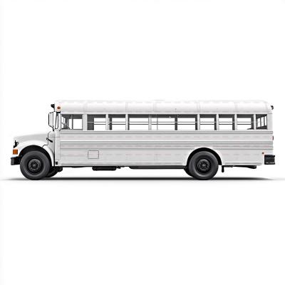 School Bus Mockup Side View in Isolated Background