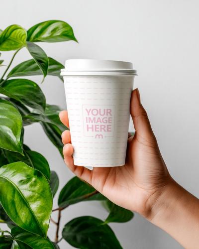 Coffee Cup Mockup in Hand for Coffee House Branding