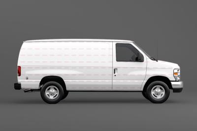Vintage Delivery Van Mockup Side View Isolated Background
