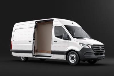 Open Door Cargo Van Mockup Side View