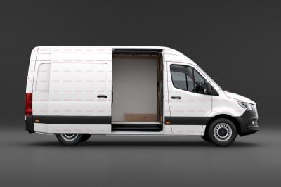 Cargo Van Mockup with Open Sliding Door
