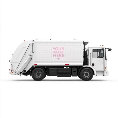 Garbage Truck Mockup Side View for Municipal Fleet Branding