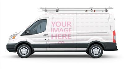 Work Van Mockup with Roof Ladder Rack