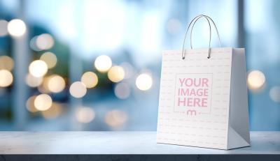Paper Shopping Bag Mockup for Elegant Shop Design
