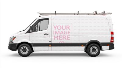 Cargo Van Mockup with Equipment Rack for Service Fleets