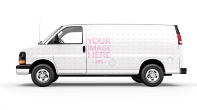 Delivery Van Mockup Side Profile View for Logistics Fleet Design