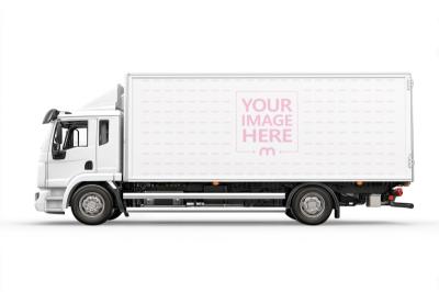 Box Truck Mockup with for Logistics Fleet Branding