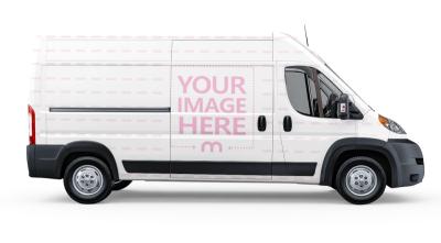 High Roof Cargo Van Mockup Side View