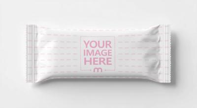 Candy Bar Wrapper Mockup Flat Lay for Snack Packaging