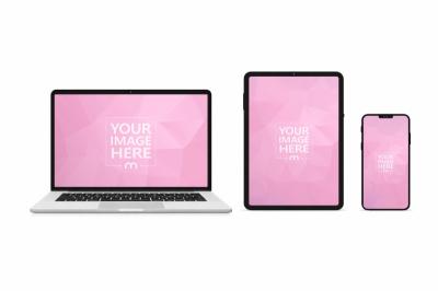 Multi Device Screen Mockup with Laptop Tablet and Smartphone