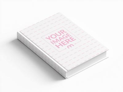 Hardcover Book Mockup Angled View for Cover Design