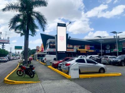 Digital Banner Mockup at Shopping Center Parking