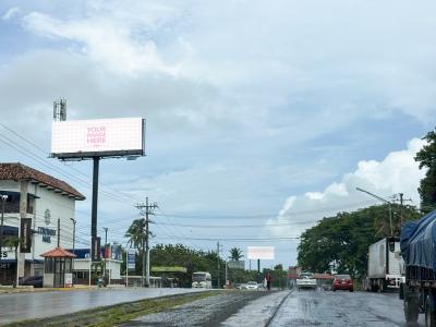 Large Roadside Billboard Mockup Distant View