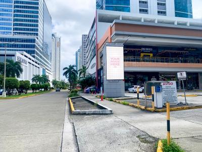 Vertical Banner Mockup Outside Shopping Center