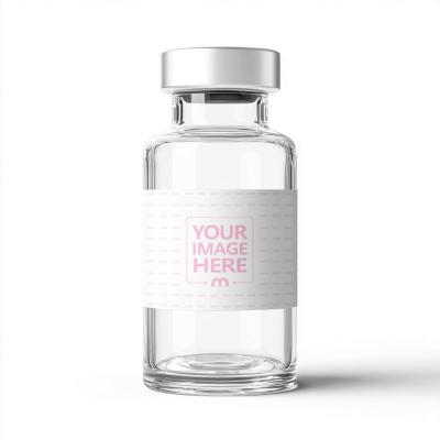 Glass Vial Mockup with Metal Cap for Pharmaceutical Product Design
