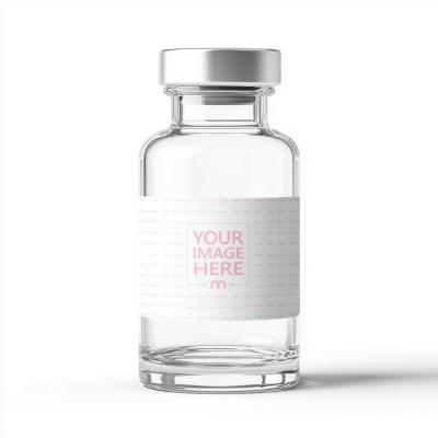 Glass Vial Label Mockup for Pharmaceutical Packaging Design