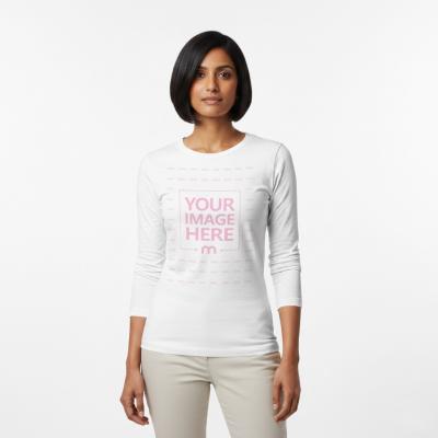 Long Sleeve T-Shirt Mockup on Indian Female Model