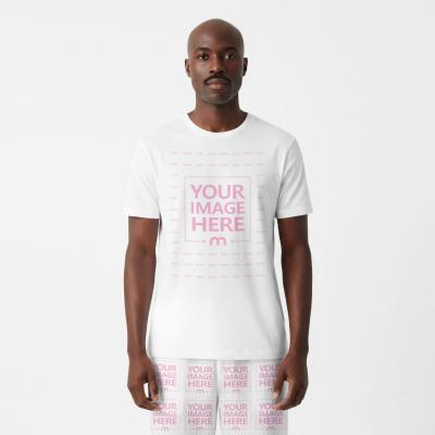 Minimalist T-Shirt Mockup on Male Model Studio Background
