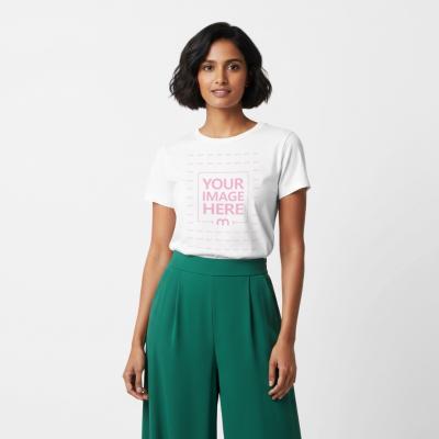 T-Shirt Mockup on Indian Female Model Neutral Background