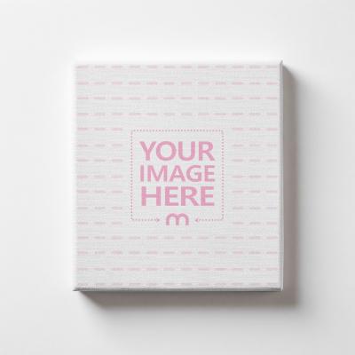 Square Canvas Mockup on Textured Wall for Art Presentations