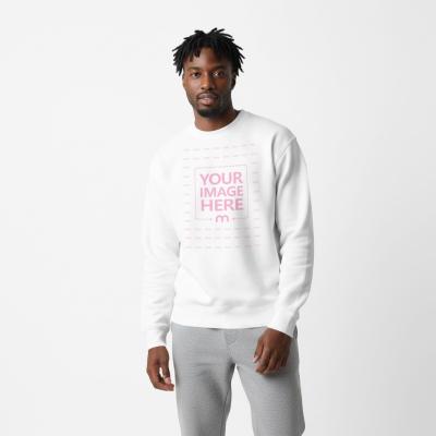 Crewneck Sweatshirt Mockup on Male Model