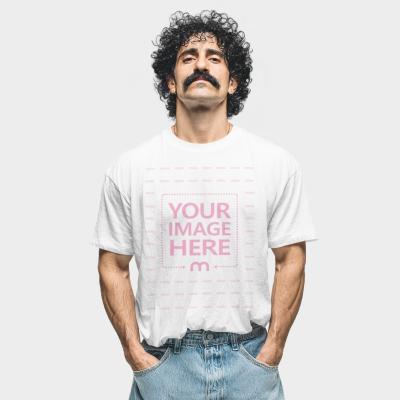 T-Shirt Mockup on Confident Male Studio Background