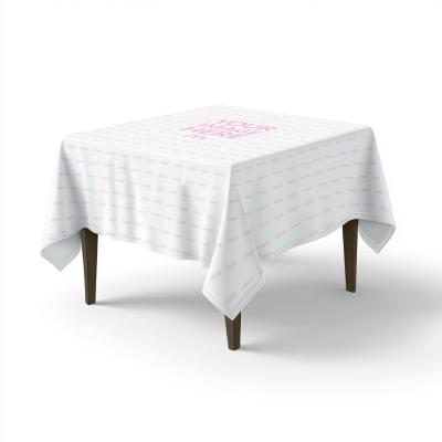 Square Tableclothed Mockup with Fabric Folds