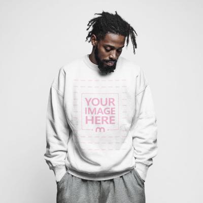 Oversized Sweatshirt Mockup on Black Male Model