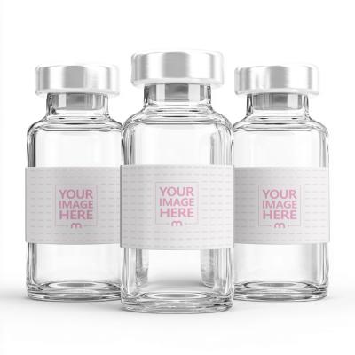 Trio of Glass Vial Mockups for Injection and Serum Packaging