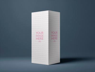 Tall Box Mockup on Yellow Background for Modern Products