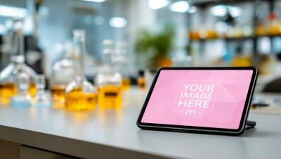 Tablet Mockup Generator on Lab Table