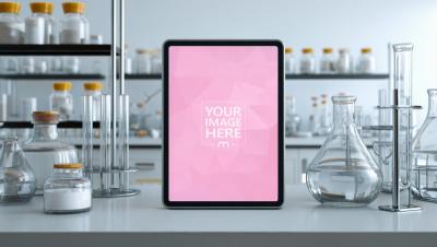 iPad Mockup Generator on Laboratory Table