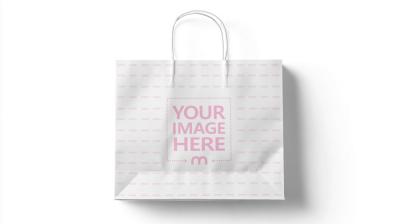 Paper Bag Mockup Generator with Handles Neutral Background