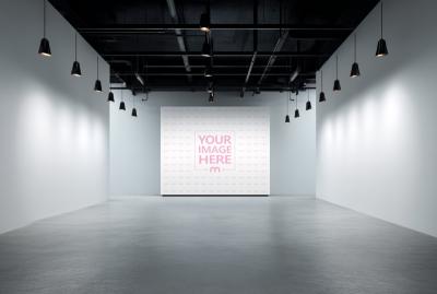 Gallery Wall Mockup in Exhibition Room for Art Presentations