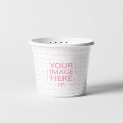 White Flower Pot Mockup on Clean Surface for Home Decor