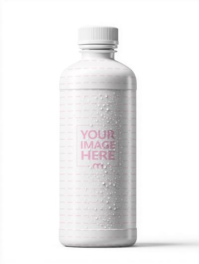 Plastic Bottle PSD Mockup on White Background for Packaging