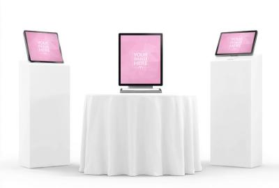 Digital Display Mockup on Pedestals for Technology Showcases