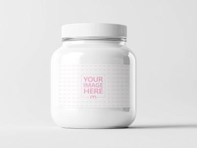Supplement Jar Mockup on Neutral Background