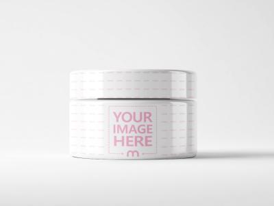 Minimal Cosmetic Jar Mockup with Closed Lid