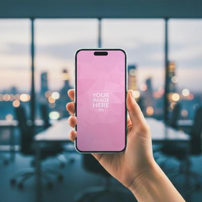 Smartphone Mockup Generator in Modern Office
