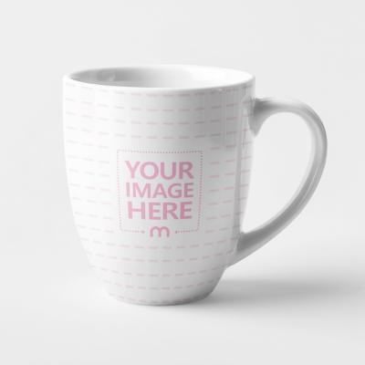Ceramic Mug PSD Mockup on Gray Background for Drinkware