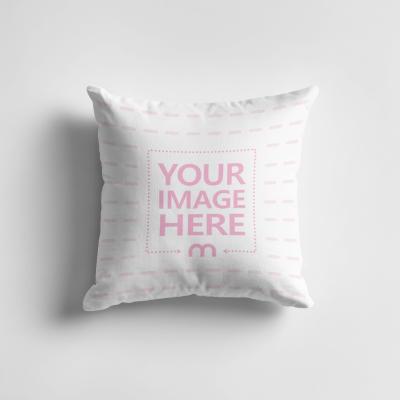 Square Throw Pillow Mockup Top View Isolated Background