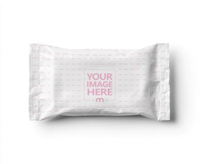 Wet Wipes Packet Mockup on White Background