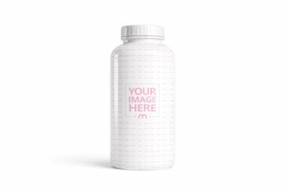 Supplement Jar Mockup with White Cap for Health Brands