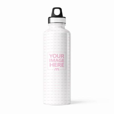 Stainless Steel Water Bottle Mockup on White Background