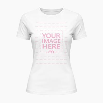 Women's T-Shirt Mockup Front View on Neutral Background