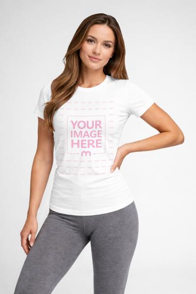 Women's T-Shirt Mockup on Model for Fashion Photoshoots