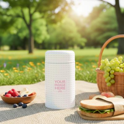Food Jar PSD Mockup on Picnic Blanket