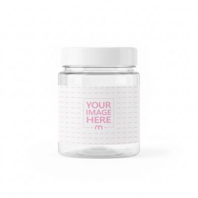 Clear Plastic Jar Mockup on Neutral Background